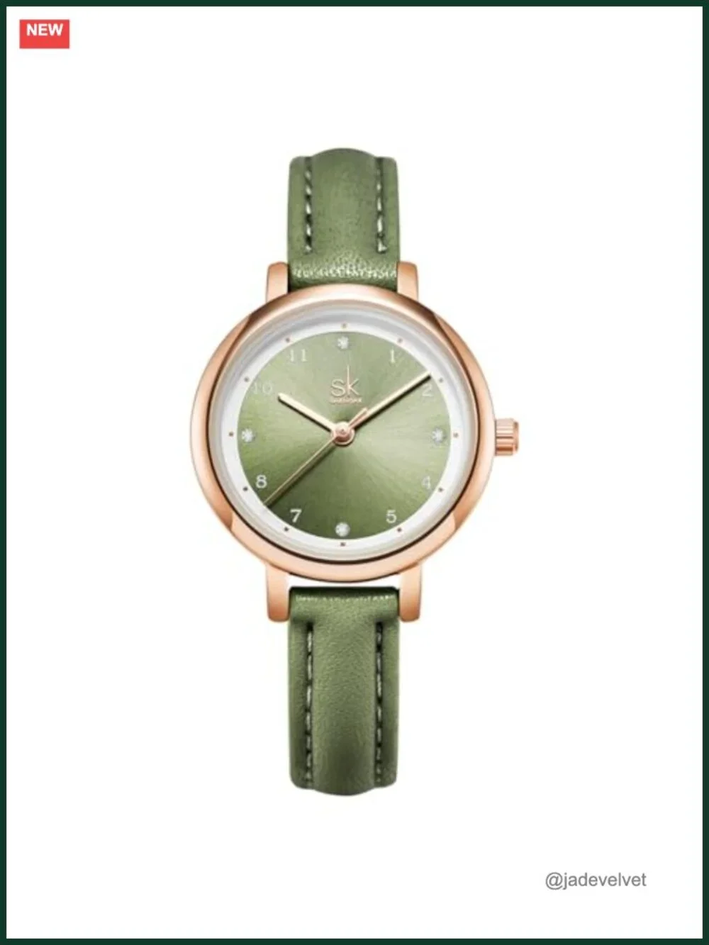 SHENGKE Minimalist Analog Watch Japanese Quartz Leather Band Water Resistant